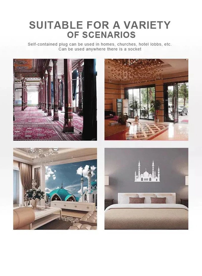 مكبر صوت للقرآن الكريم بتقنية البلوتوث، مكبر صوت للقرآن الكريم يُوصل بالجدار، تطبيق للتحكم عن بُعد، ضوء ليلي، ذاكرة 8 جيجابايت، وصلة USB، موديل SQ-669 - Image 3